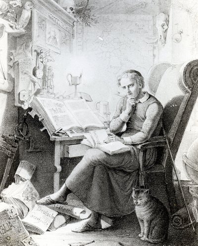 Philosopher in his study by Casper Johann Nepomuk Scheuren